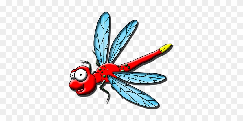 Cartoon Character Dragonfly Flying Happy I - Dragon Fly Cartoons #390684