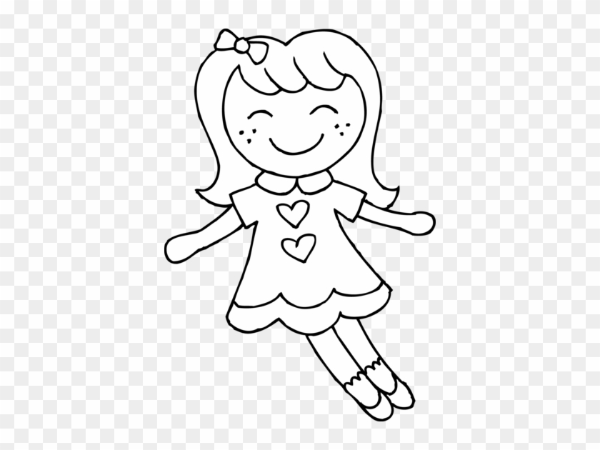 Barbie Doll Clipart Black And White - Baby Doll Clip Art #390849