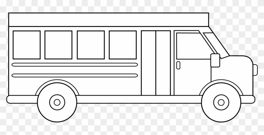 Pin School Bus Clipart Free Black And White - School Bus White Png #390873