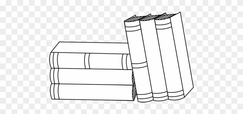 Black And White Bunch Of Books Clip Art - Black And White Books #390911