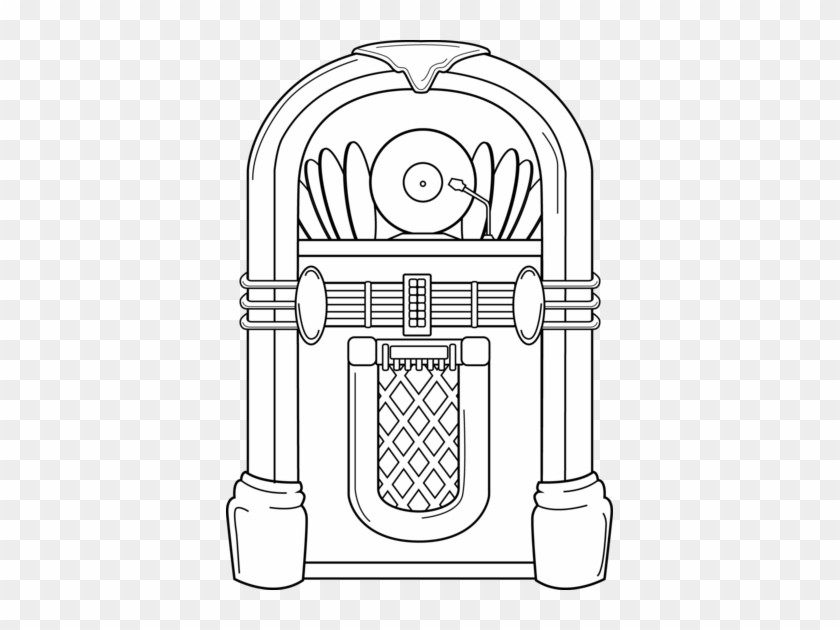 Clip Art And Coloring For - Jukebox Coloring Page #390970