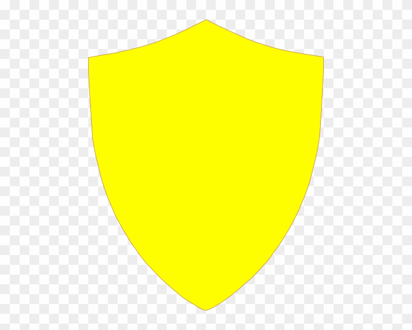 Yellow Shield Clip Art - Yellow Outline Crest Shield #391003