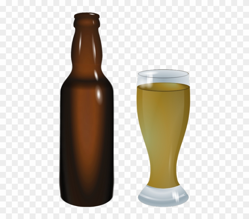 Beer Bottle Clip Art - Beer Bottle And Glass Png #391257