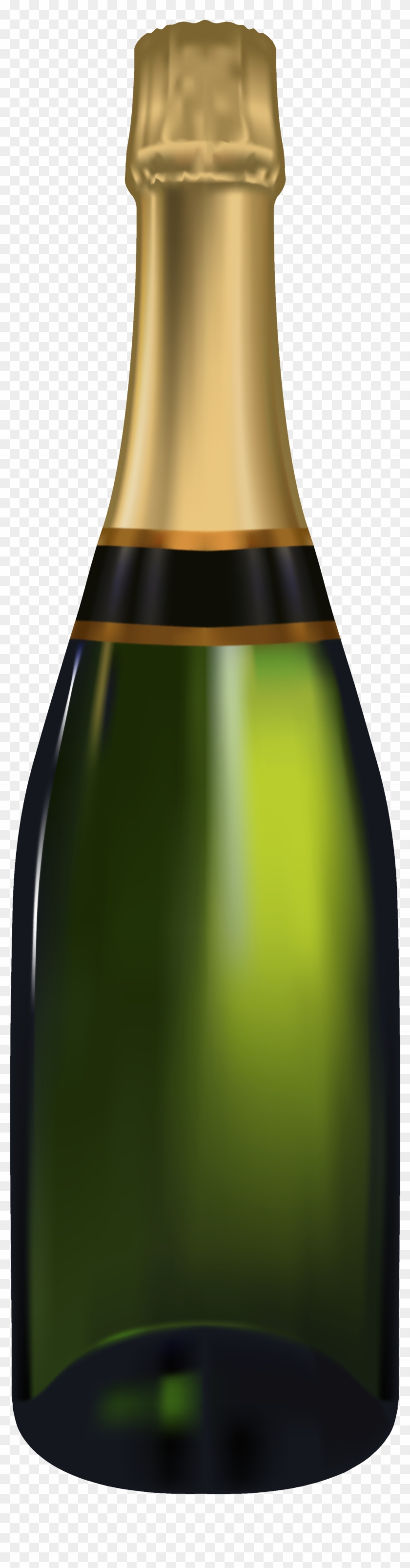 Wine Bottle With Transparent Clipart - Cartoon Champagne Bottle Png #391268