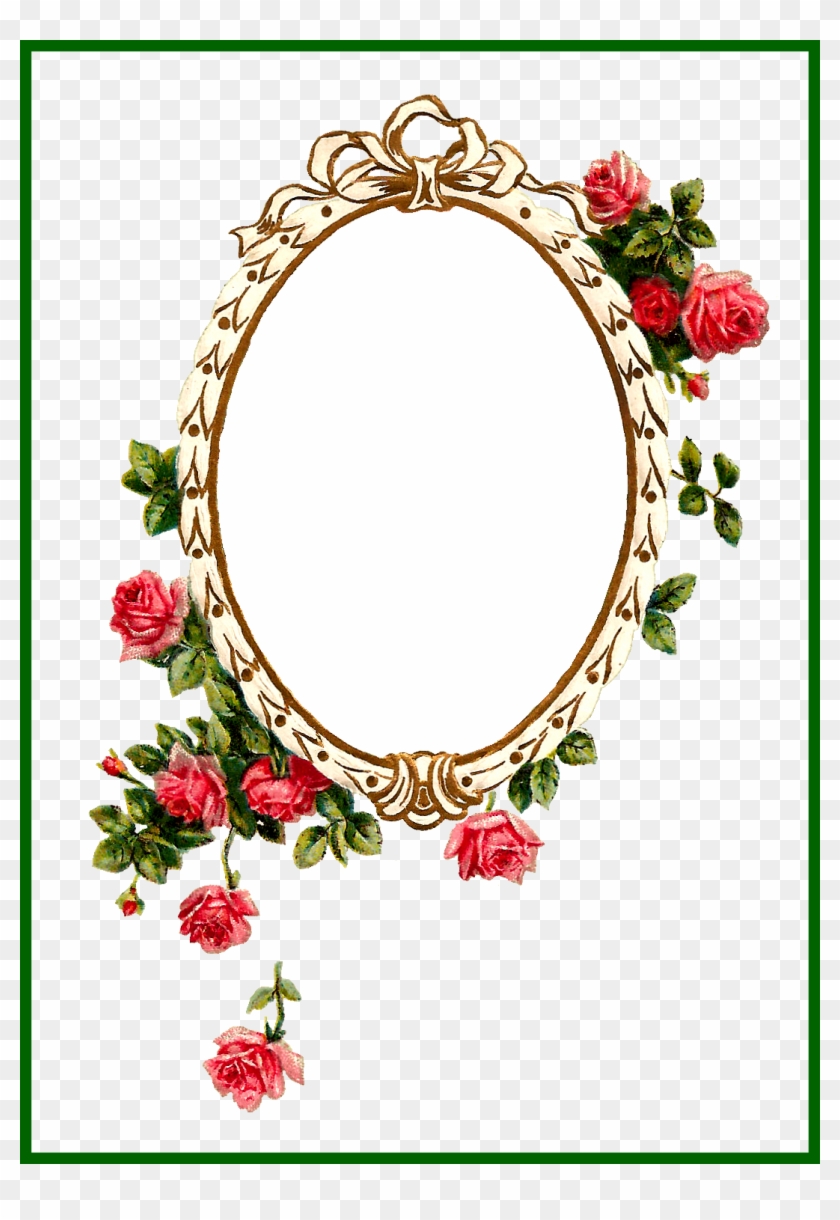 The Best Antique Digital Printable Label And Pink Rose - Rose Flower Frames Design #391284