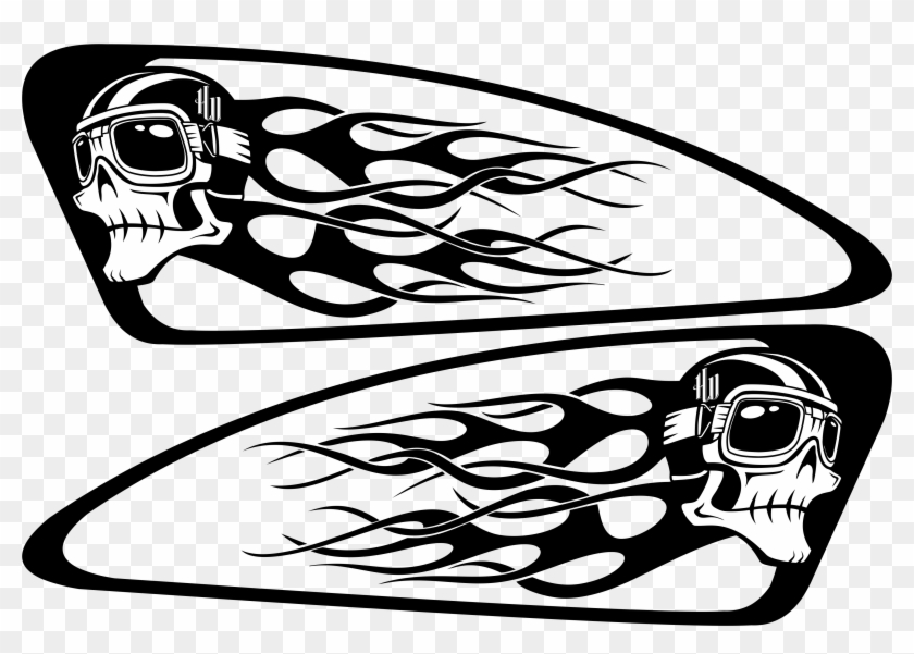 Harley Decals Airbrush Gas Tank Stencils Vinyl Harley - Troy Lee Designs 3" Skully Sticker Blue/red #391318