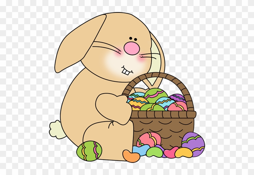 Bunny Sitting With An Easter Basket - Easter Basket #391368