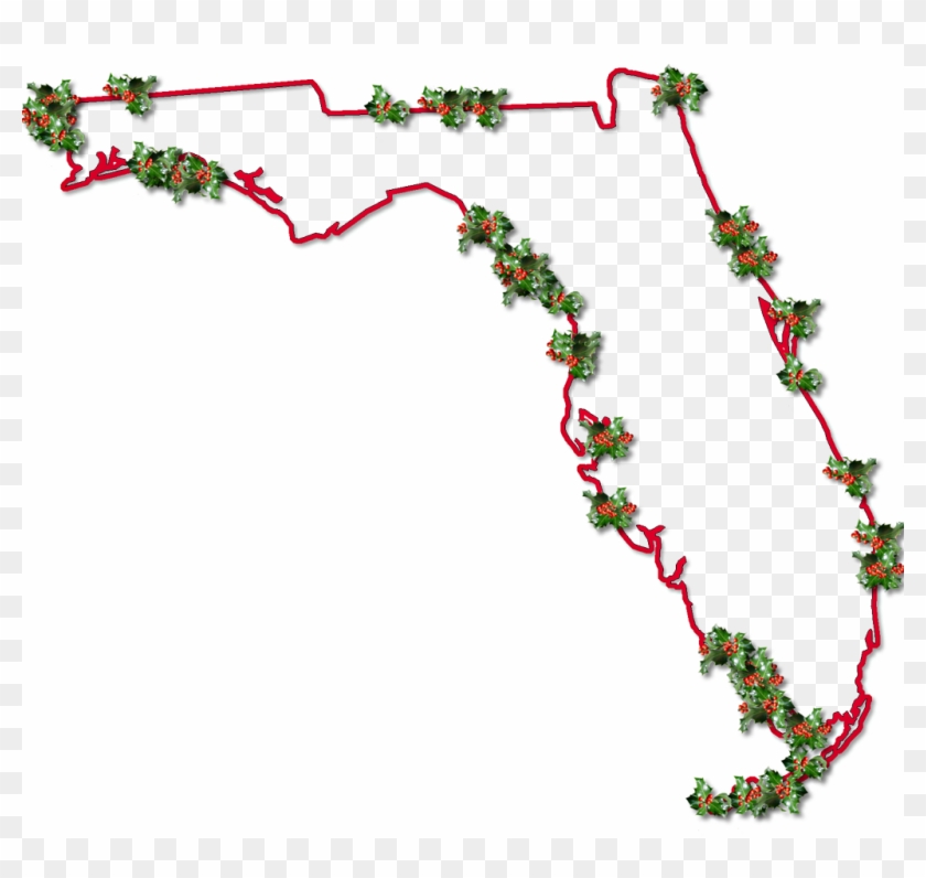 Inner Drop Shadow, And Randomly Placed Holly Leaves - Christmas Clipart Florida #391508