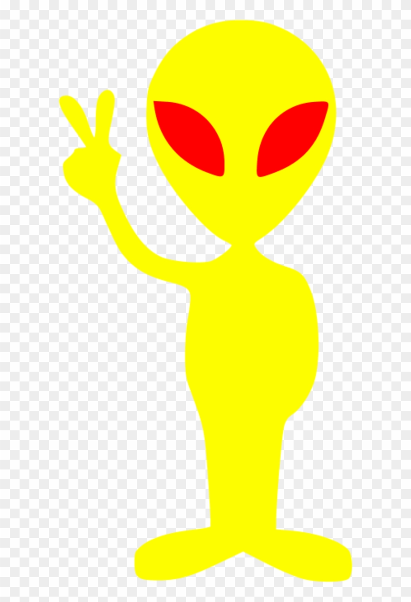 Little Green Alien Vector Clip Art - Green And Yellow Alien #391552