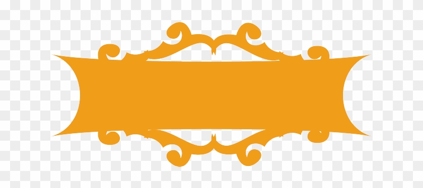 Fancy, Design, Orange, Banner, Blank, Decoration - Decorative Banner Transparent Png #391556