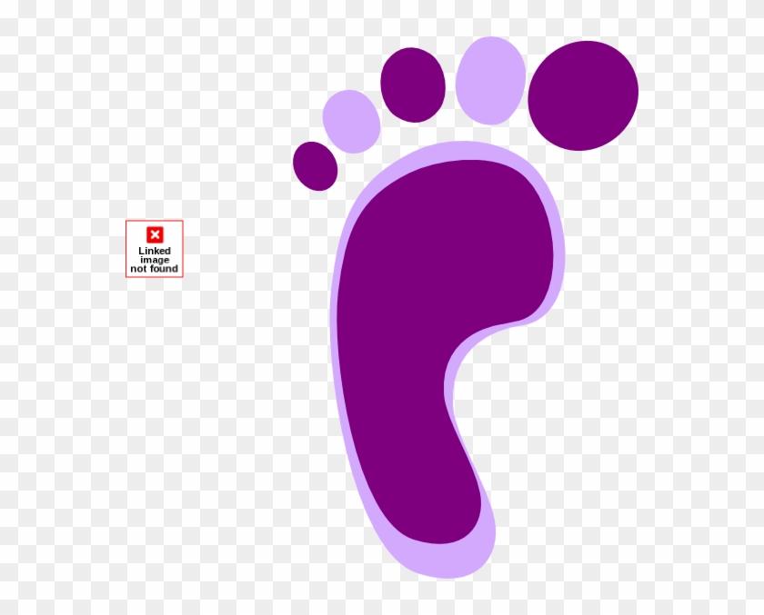 Footprint Clipart Colored - Purple Footprint #391641