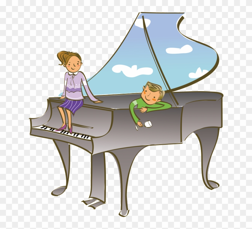 Cartoon Piano Children Play The Piano - Piano #391798