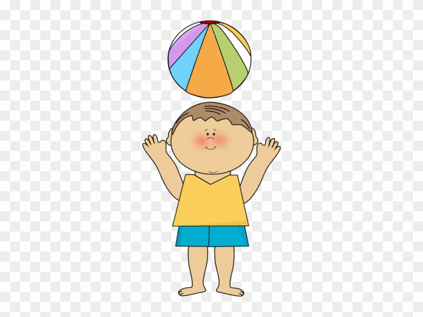 Boy Tossing Beach Ball - Beach Ball #391876