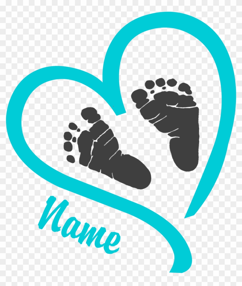 Baby Feet Clipart Line Cliparts And Others Art Inspiration - Heart With Baby Footprints #391921