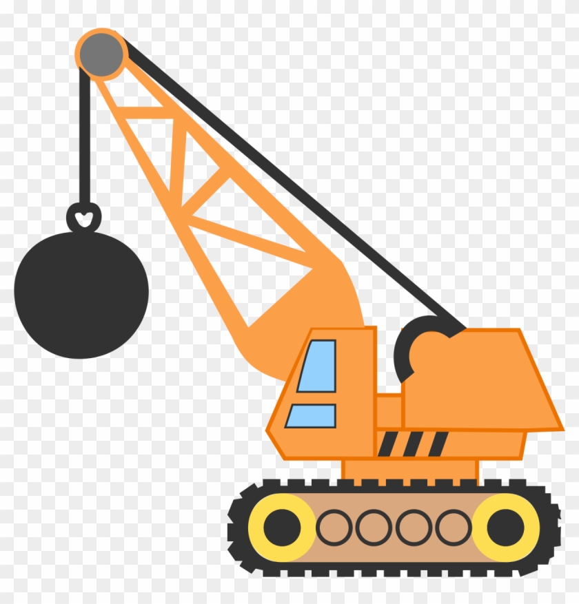 A Wrecking Ball Is A Heavy Metal Mass That's Swung, - Crane With Wrecking Ball #391925