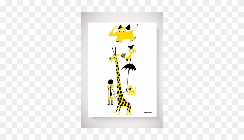 Animals Yellow Poster - Animals Yellow Poster 50x70cm #391954