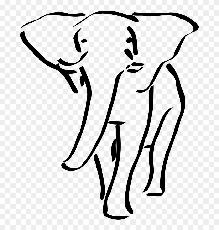 Elephant Outline Embroidery Design #392222