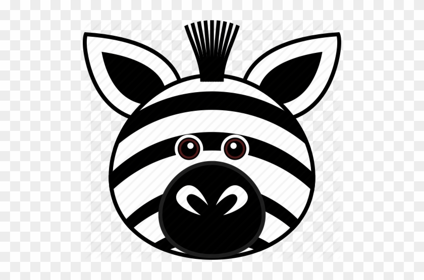 Animal Cartoon Cute Face Head Wild Zebra Icon Search - Zebra Face Coloring Page #392291