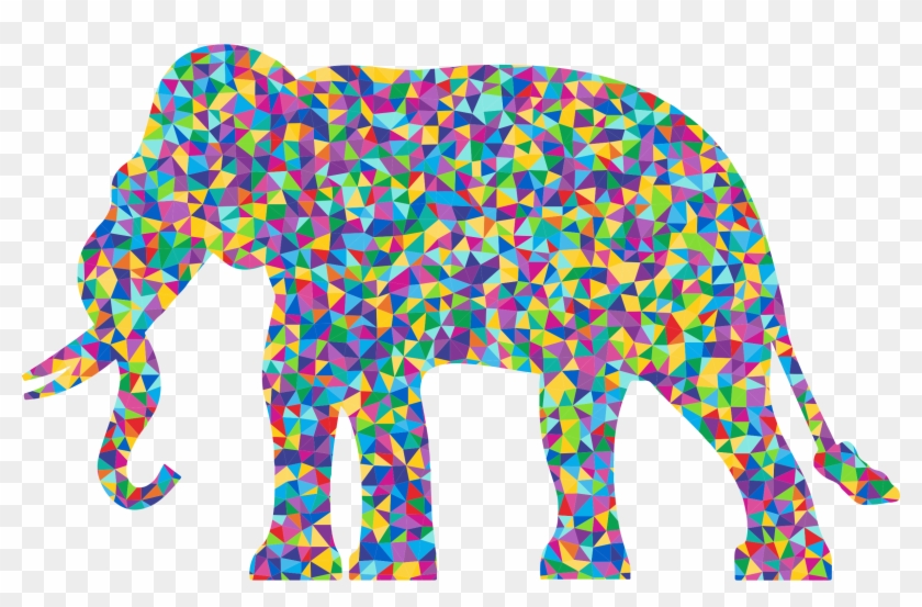 Poly Prismatic Elephant Silhouette - Poly Prismatic Elephant Silhouette #392408