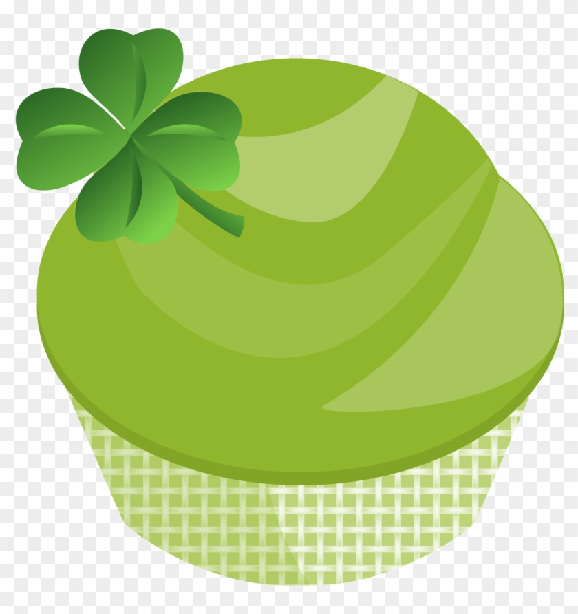 Green St Patricks Clipart - St Patrick's Day Cupcake Clip Art #392405