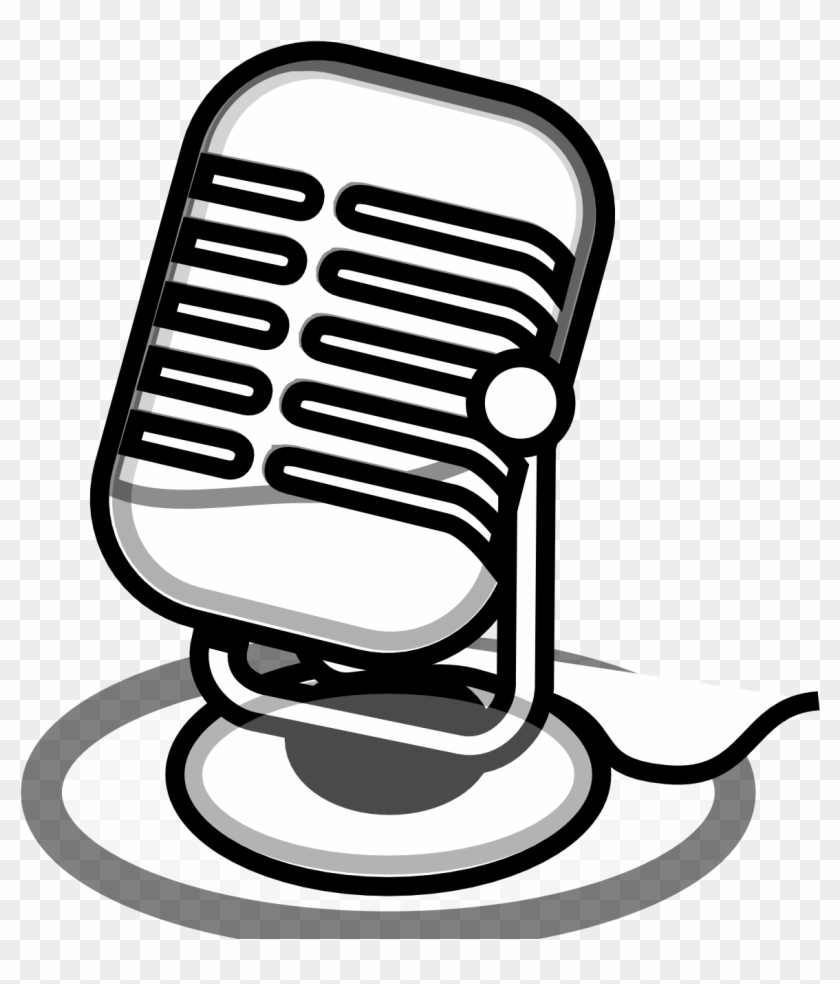 Microphone Clip Art Black And White - Microphone Clipart Black And White #392416