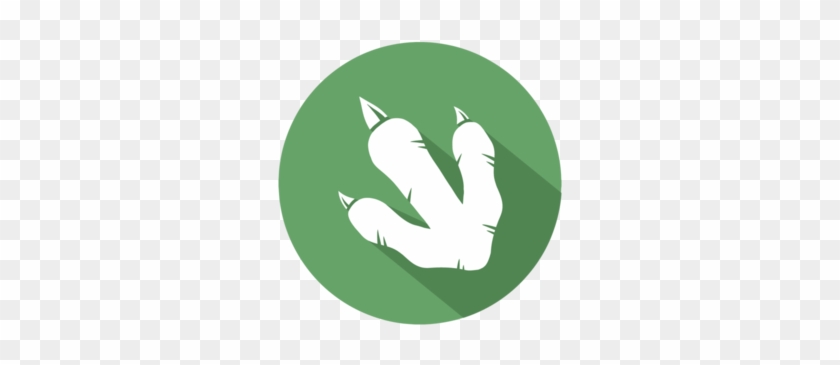 Dinosaur Footprint Circle Flat Design Icon - Dinosaur In Circle #392461