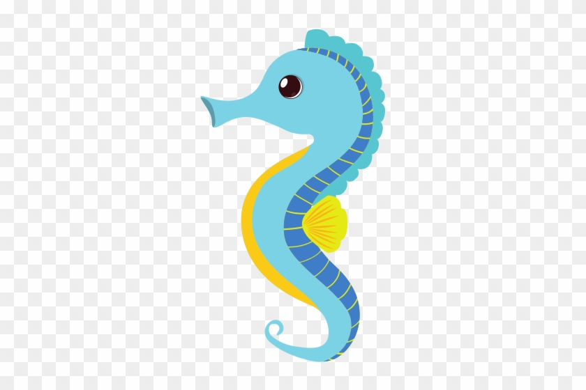 Blue Sea Horse Icon - Vector Graphics #392708