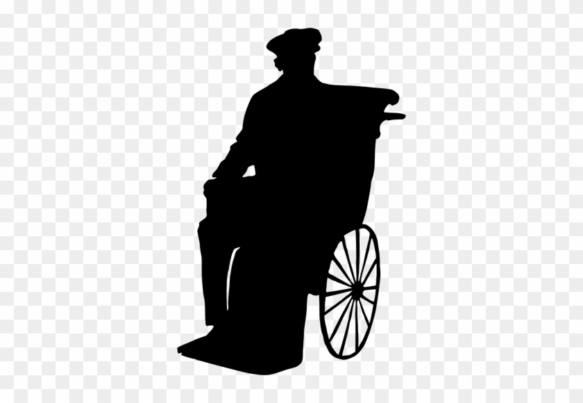 Silhouette Vector Image Of Man In Wheelchair Public - Old Man In Wheelchair Silhouette #392839