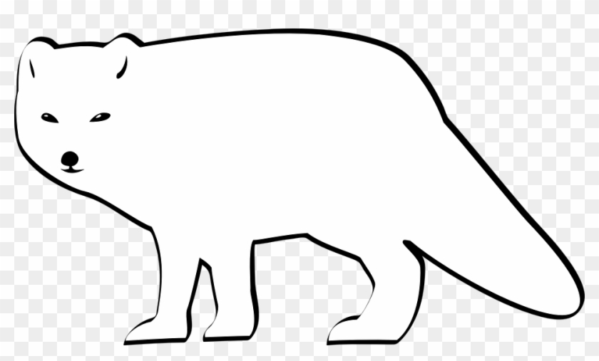 Fox Outline Animal Free Black White Clipart Images - Arctic Fox Clip Art #392907