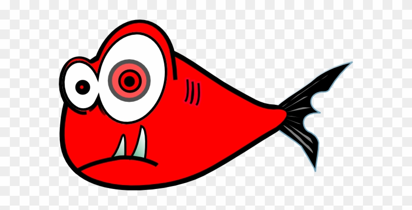 Funky Clipart Black Fish - Black And Red Fish #392944