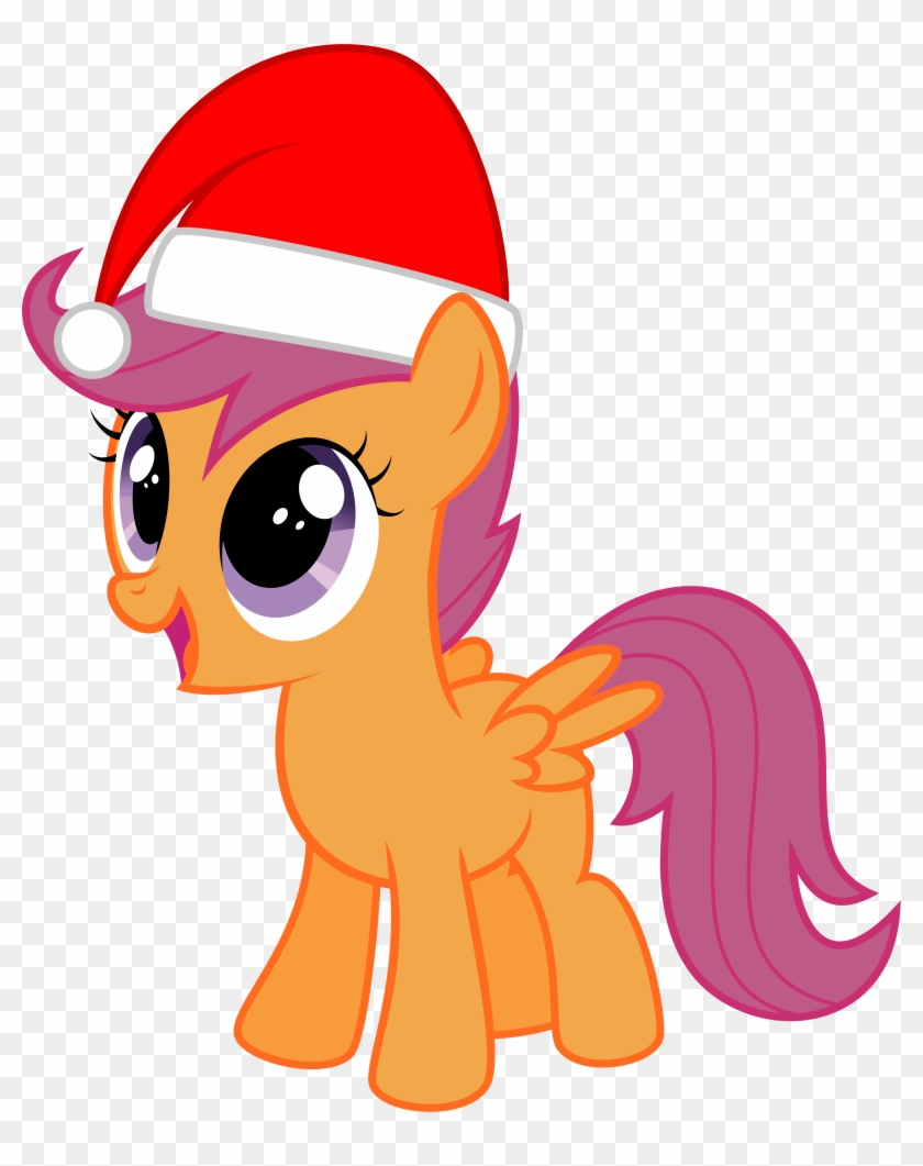 Ivanspacebiker Happy Scootaloo With Santa Hat By Ivanspacebiker - Scootaloo #393033