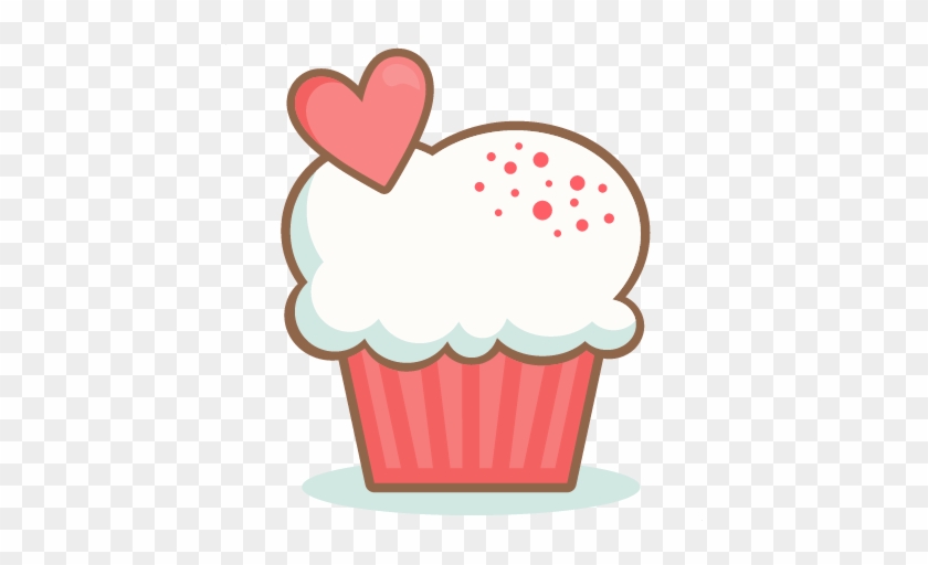 Vanilla Cupcake Clipart Heart - Cute Valentines Day Clipart #393153