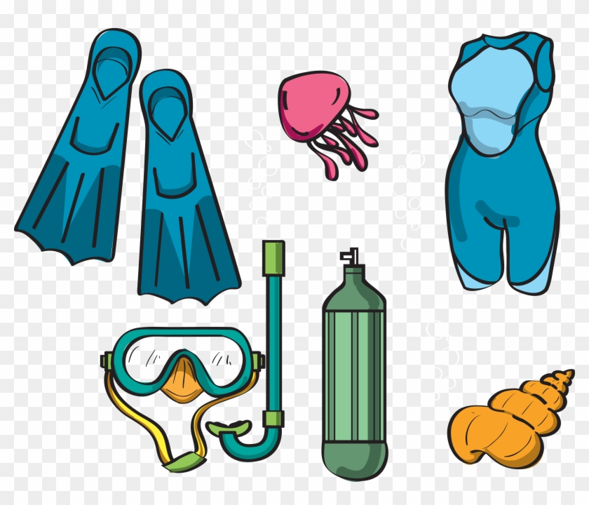 Underwater Diving Diving Equipment Scuba Diving Drawing - Transparent Scuba Diving Diving Clipart #393187