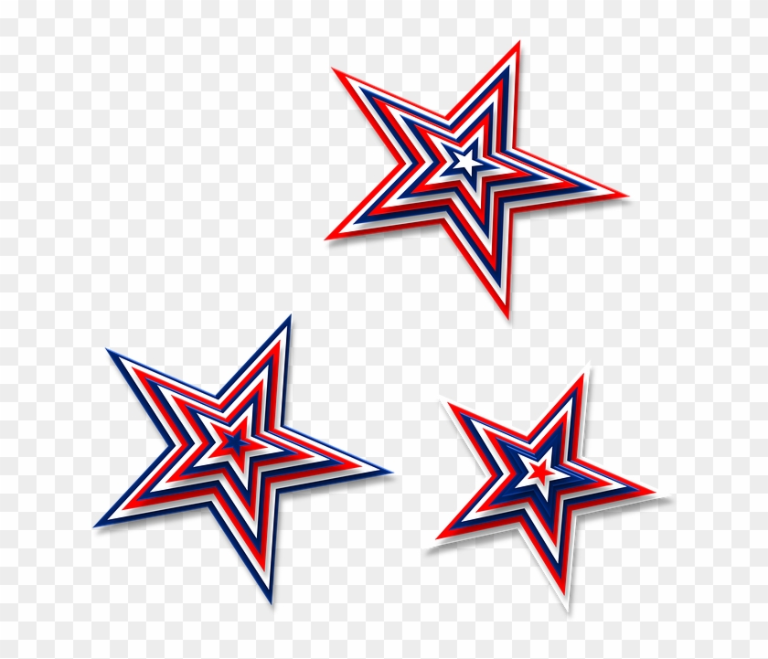 Red White And Blue Stars 3, Buy Clip Art - Star Cake Toppers For Birthdays #393292