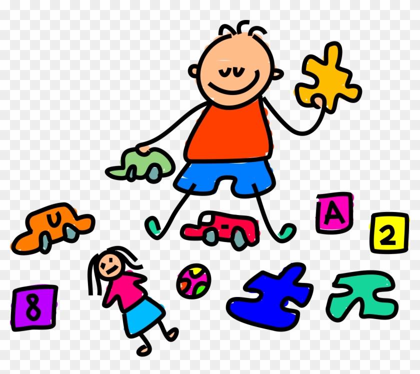 School Kids Clip Art - Play With Toys Clipart #393333