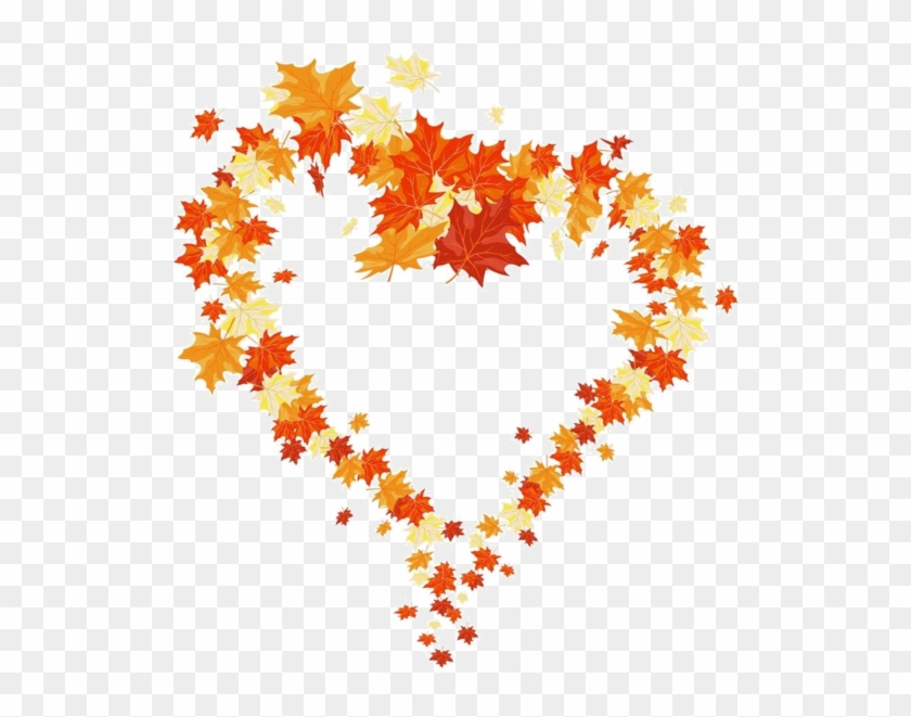 Falling Heart Cliparts - Fall Leaves Heart Clipart #393374