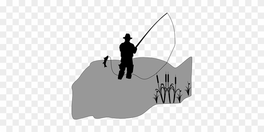 Cattail Fish Fisherman Fishing Sedge Silho - คน ตก ปลา เงา #393394