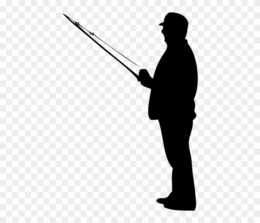 Fishing Rod Clipart Stick Man - Fisherman Silhouette #393426