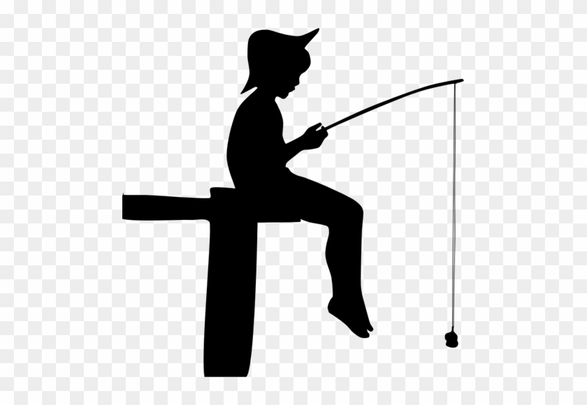 2018 Messages Sticker-1 - Boy Fishing Silhouette #393428