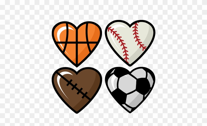 Sports Hearts Set Scrapbook Cut File Cute Clipart Files - Cute Sports Clipart #393433