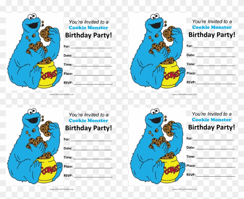 cookie monster birthday invitations