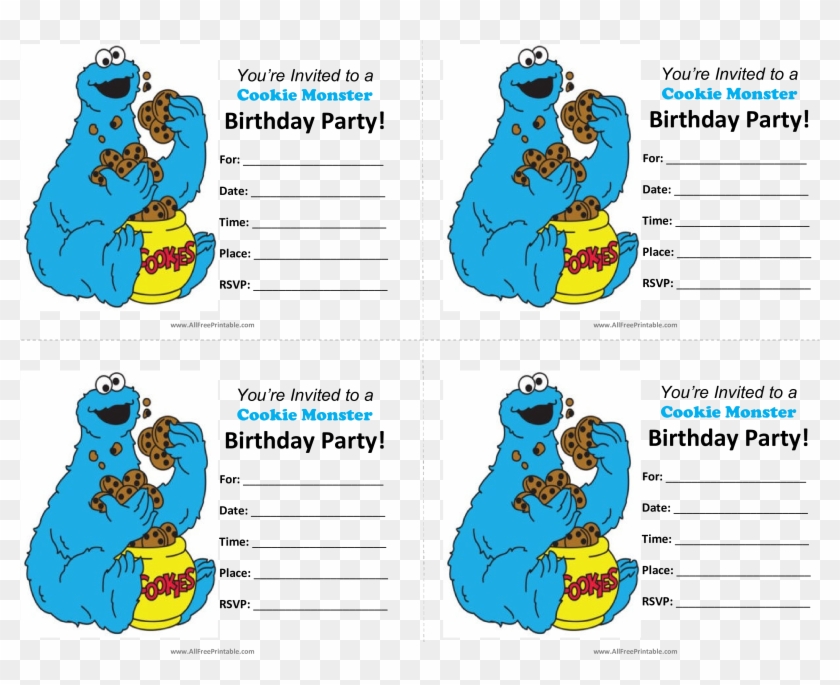 Cookie Monster Birthday Invitations Main Image - Cookie Monster Invitation Template #393478