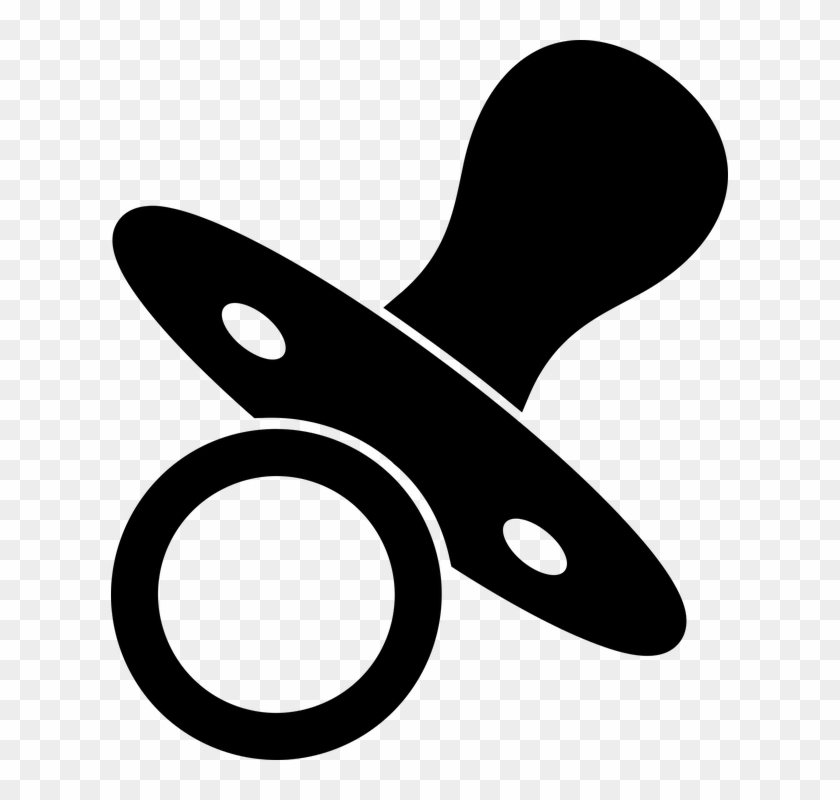 Black Dot Cliparts 14, - Pacifier Black And White #393529