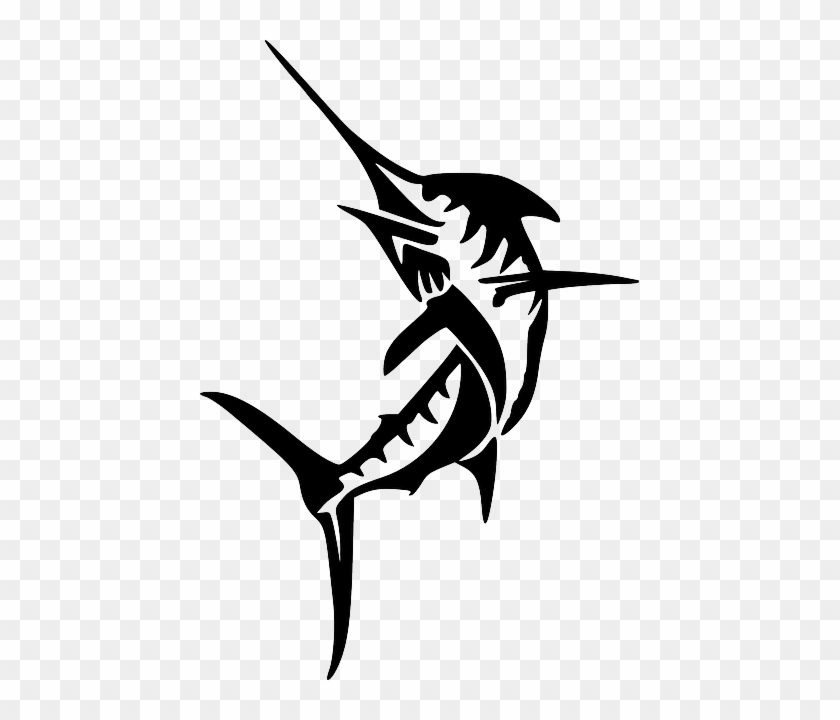 Swordfish, Fish, Marine, Sea, Ocean, Animal, Fishing - Marlin Silhouette #393549