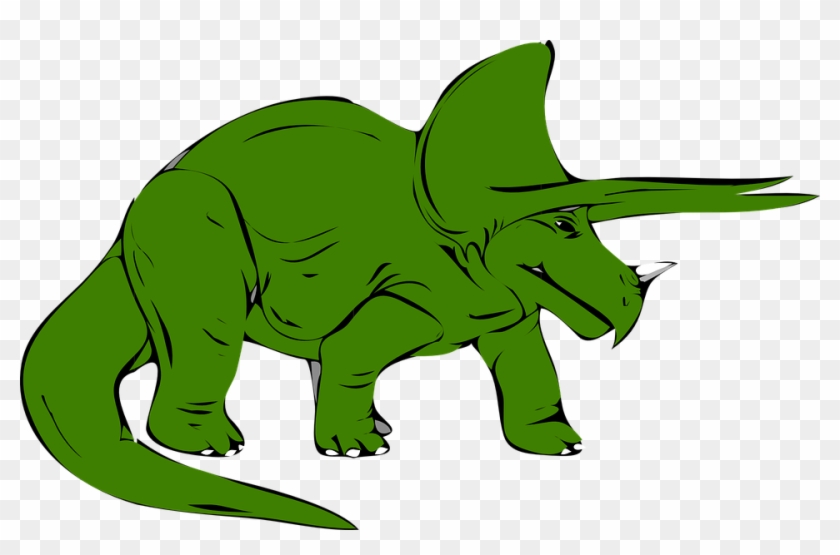 Triceratops Clipart Extinct Animal - Green Triceratops #393574