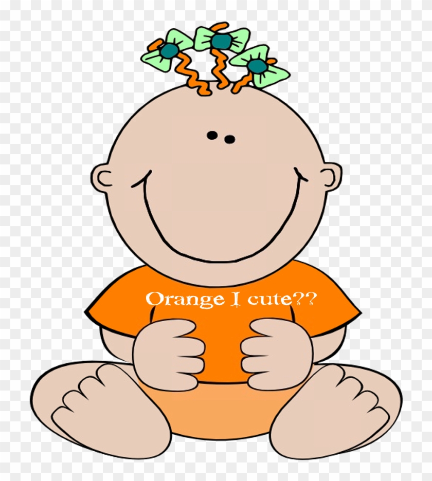 Baby Orange Cute Image - Baby Girl Clip Art #393584