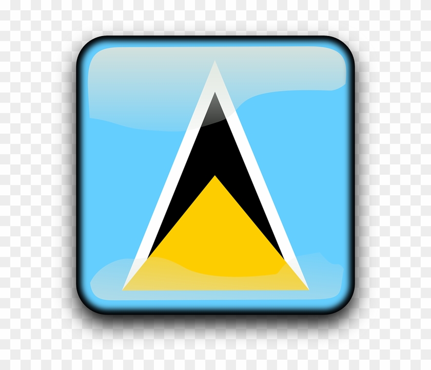 Button Saint Lucia, Flag, Country, Nationality, Square, - Flag Of Saint Lucia #393586