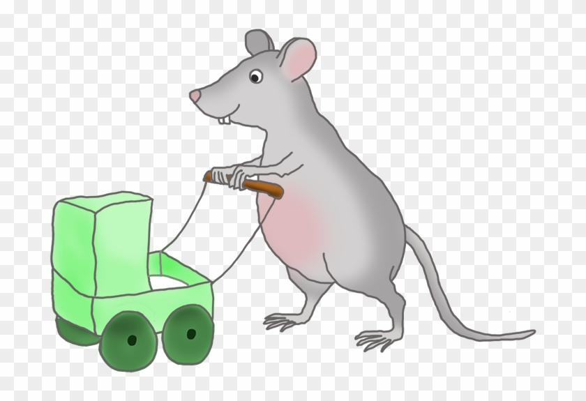 Mouse With Green Pram - Gerbil #393605