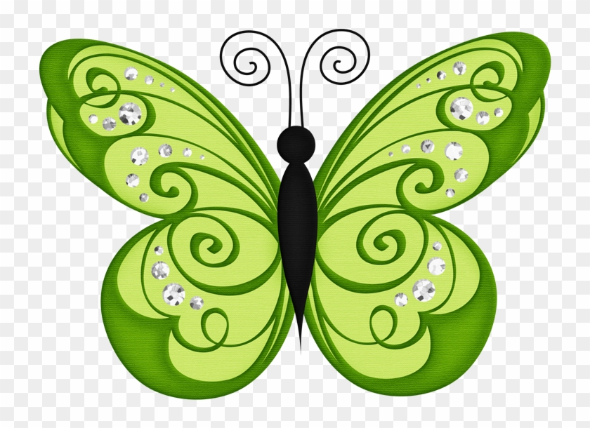 Borboletas & Joaninhas E - Green Butterfly Clipart #393698