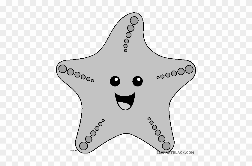 Cute Starfish Animal Free Black White Clipart Images - Starfishclip Art #393885